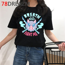 Load image into Gallery viewer, Demon Slayer T Shirt Men Kawaii Cartoon T-shirt Kimetsu No Yaiba Japanese Anime Demon Blade Graphic Tees Unisex Top Tshirt Male