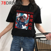 Load image into Gallery viewer, Demon Slayer T Shirt Men Kawaii Cartoon T-shirt Kimetsu No Yaiba Japanese Anime Demon Blade Graphic Tees Unisex Top Tshirt Male