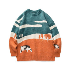 Load image into Gallery viewer, LAPPSTER-Youth Men Cows Vintage Winter Sweaters 2020 Pullover Mens O-Neck Korean Fashions Sweater Women Casual Harajuku Clothes