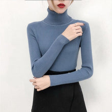 Load image into Gallery viewer, Bonjean Autumn Winter Knitted Jumper Tops turtleneck Pullovers Casual Sweaters Women Shirt Long Sleeve Tight Sweater Girls