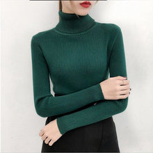 Load image into Gallery viewer, Bonjean Autumn Winter Knitted Jumper Tops turtleneck Pullovers Casual Sweaters Women Shirt Long Sleeve Tight Sweater Girls