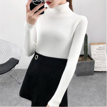Load image into Gallery viewer, Bonjean Autumn Winter Knitted Jumper Tops turtleneck Pullovers Casual Sweaters Women Shirt Long Sleeve Tight Sweater Girls