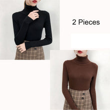 Load image into Gallery viewer, Bonjean Autumn Winter Knitted Jumper Tops turtleneck Pullovers Casual Sweaters Women Shirt Long Sleeve Tight Sweater Girls