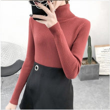 Load image into Gallery viewer, Bonjean Autumn Winter Knitted Jumper Tops turtleneck Pullovers Casual Sweaters Women Shirt Long Sleeve Tight Sweater Girls