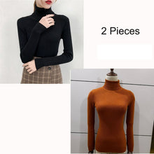 Load image into Gallery viewer, Bonjean Autumn Winter Knitted Jumper Tops turtleneck Pullovers Casual Sweaters Women Shirt Long Sleeve Tight Sweater Girls