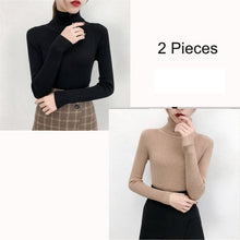 Load image into Gallery viewer, Bonjean Autumn Winter Knitted Jumper Tops turtleneck Pullovers Casual Sweaters Women Shirt Long Sleeve Tight Sweater Girls