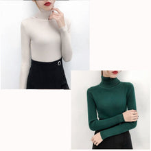 Load image into Gallery viewer, Bonjean Autumn Winter Knitted Jumper Tops turtleneck Pullovers Casual Sweaters Women Shirt Long Sleeve Tight Sweater Girls