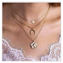 Load image into Gallery viewer, 2021 Collier Chain Necklace Multilayer Moon Alloy Metal Disc Gold Pendant Necklace For Women New Trend Female Jewelry Collar