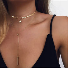 Load image into Gallery viewer, 2021 Collier Chain Necklace Multilayer Moon Alloy Metal Disc Gold Pendant Necklace For Women New Trend Female Jewelry Collar