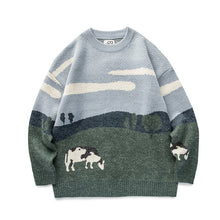 Load image into Gallery viewer, LAPPSTER-Youth Men Cows Vintage Winter Sweaters 2020 Pullover Mens O-Neck Korean Fashions Sweater Women Casual Harajuku Clothes
