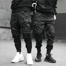 Load image into Gallery viewer, Ribbons Harem Joggers Men Cargo Pants Streetwear 2021 Hip Hop Casual Pockets Cotton Track Pants Male Harajuku Fashion Trousers

