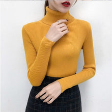 Load image into Gallery viewer, Bonjean Autumn Winter Knitted Jumper Tops turtleneck Pullovers Casual Sweaters Women Shirt Long Sleeve Tight Sweater Girls
