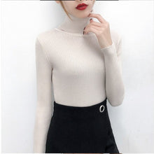Load image into Gallery viewer, Bonjean Autumn Winter Knitted Jumper Tops turtleneck Pullovers Casual Sweaters Women Shirt Long Sleeve Tight Sweater Girls
