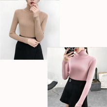 Load image into Gallery viewer, Bonjean Autumn Winter Knitted Jumper Tops turtleneck Pullovers Casual Sweaters Women Shirt Long Sleeve Tight Sweater Girls
