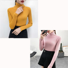 Load image into Gallery viewer, Bonjean Autumn Winter Knitted Jumper Tops turtleneck Pullovers Casual Sweaters Women Shirt Long Sleeve Tight Sweater Girls
