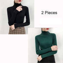 Load image into Gallery viewer, Bonjean Autumn Winter Knitted Jumper Tops turtleneck Pullovers Casual Sweaters Women Shirt Long Sleeve Tight Sweater Girls
