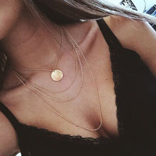 Load image into Gallery viewer, 2021 Collier Chain Necklace Multilayer Moon Alloy Metal Disc Gold Pendant Necklace For Women New Trend Female Jewelry Collar
