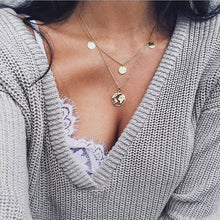 Load image into Gallery viewer, 2021 Collier Chain Necklace Multilayer Moon Alloy Metal Disc Gold Pendant Necklace For Women New Trend Female Jewelry Collar
