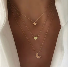 Load image into Gallery viewer, 2021 Collier Chain Necklace Multilayer Moon Alloy Metal Disc Gold Pendant Necklace For Women New Trend Female Jewelry Collar
