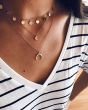 Load image into Gallery viewer, 2021 Collier Chain Necklace Multilayer Moon Alloy Metal Disc Gold Pendant Necklace For Women New Trend Female Jewelry Collar

