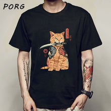 Load image into Gallery viewer, Men Catana Cool Summer Loose Men/Women T Shirt Casual Short Sleeve Cat Print Anime Tshirt Japanese Summer T-Shirt Tops Tee Shirt

