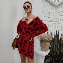 Load image into Gallery viewer, Autumn Winter Knitted Dress Women Full Sleeve Solid Dresses Sweet Slim Adjust Waist Women Dress Casual Hip Dress
