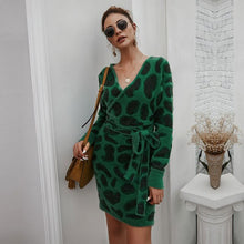 Load image into Gallery viewer, Autumn Winter Knitted Dress Women Full Sleeve Solid Dresses Sweet Slim Adjust Waist Women Dress Casual Hip Dress
