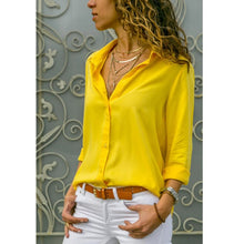 Load image into Gallery viewer, Gentillove Elegant Long Sleeve Solid V-Neck Chiffon Blouse 2019 Summer Women Tops Female Office Shirts Plus Size 3XL
